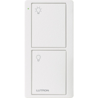 Lutron 2-Button Pico Smart Remote - Light Icons - Snow