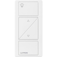 Lutron 2-Button Pico Smart Remote with Raise/Lower - Light Icons - White