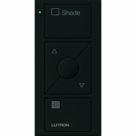 Lutron Original 3-Button Pico Smart Remote with Raise/Lower and Preset - Shade Icons and Text ("Shade") - Black