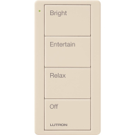 Lutron 4-Button Pico Smart Remote - Scene Keypad - Any Room Text Engraving - Light Almond