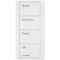 Lutron 4-Button Pico Smart Remote - Scene Keypad - Any Room Text Engraving - White