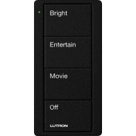 Lutron 4-Button Pico Smart Remote - Scene Keypad - Family Room Text Engraving - Midnight