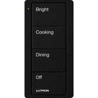 Lutron 4-Button Pico Smart Remote - Scene Keypad - Kitchen Text Engraving - Midnight