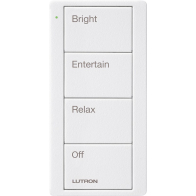 Lutron 4-Button Pico Smart Remote - Scene Keypad - Any Room Text Engraving - Snow
