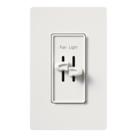 Lutron Skylark Dual Slide-to-Off Fan and Light Control - White