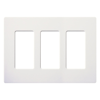Lutron Claro Screwless Designer Wallplate - 3 Gang - Snow
