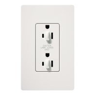 Lutron Claro 15A Tamper Resistant Receptacle - Dual Dimming - Snow