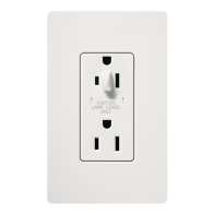 Lutron Claro 15A Tamper Resistant Receptacle - Half Dimming - Snow