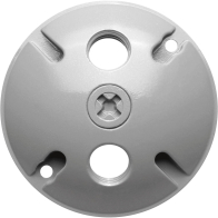 RAB 3 Hole Die Cast 4" Round Cover - Silver Gray
