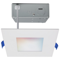 SATCO Starfish 4" Square Smart LED Wafer Downlight - 9W - Tunable White and RGB - 120V - White