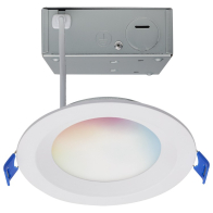 SATCO Starfish 4" Round Smart LED Regressed Downlight - 9W - Tunable White and RGB - 120V - White