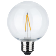SATCO 2W G25 LED String Light Lamp - 2200K - Clear - 120V - E26 - 2-Pack
