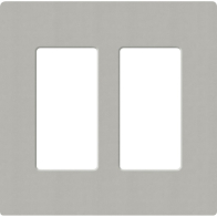 Lutron Claro Screwless Designer Wallplate - 2 Gang - Pebble