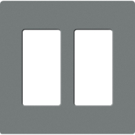 Lutron Claro Screwless Designer Wallplate - 2 Gang - Slate