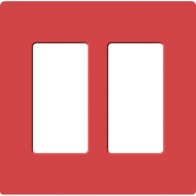 Lutron Claro Screwless Designer Wallplate - 2 Gang - Signal Red