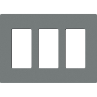 Lutron Claro Screwless Designer Wallplate - 3 Gang - Slate