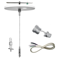 Westgate Adjustable 72" 1/16" Single Suspension Canopy Set With Keyhole End Connector - Power Side - SJTW18/5 White Cord