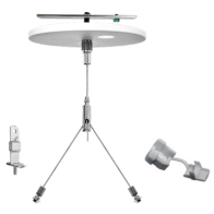 Westgate Adjustable 72" 1/16" Single Suspension Canopy Set With Y Double Keyhole End Connectors - Power Side - No Cord