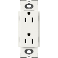 Lutron Claro 15A Receptacle - Glacier White