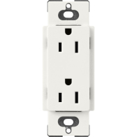 Lutron Claro 15A Receptacle - Architectural White