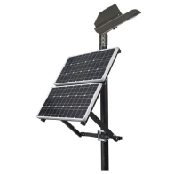 Light Efficient Design 50W Hybrid Solar Powered LED Area Light - Motion Sensor - 4000K - 9,800 Lumens