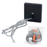 Sylvania Linear Slot 96" Suspension Kit with Canopy - Black Square Base - Non Power Feed