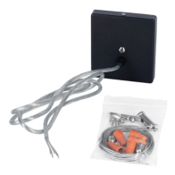 Sylvania Linear Slot 24" and 48" Suspension Kit with Canopy - Black Square Base - Non Power Feed