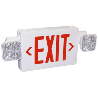 Chloride Value+ Exit Emergency Combo Unit - Red Letters - White Housing - (2) 1W LED Lamps - Remote Capable
