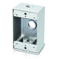Westgate One-Gang Weatherproof Box - 3/4" Trade Size - 3 Outlet Holes - White
