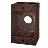Westgate One-Gang Weatherproof Box - 3/4" Trade Size - 4 Outlet Holes - Bronze