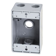 Westgate One-Gang Weatherproof Box - 3/4" Trade Size - 4 Outlet Holes - White