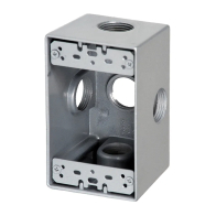 Westgate One-Gang Deep Weatherproof Box - 1/2" Trade Size - 5 Outlet Holes with Side Outlets