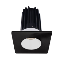 Lotus 2" LED Recessed Downlight - High Output - 15W - CCT Selectable - White Reflector - Square Black Trim - 120V