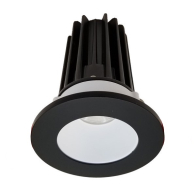 Lotus 2" LED Recessed Downlight - 8W - 4000K - 620 Lumens - White Reflector - Round Black Trim - 120V