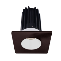 Lotus 2" LED Recessed Downlight - High Output - 15W - 3000K - 1,000 Lumens - White Reflector - Square Bronze Trim - 120V