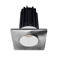 Lotus 2" LED Recessed Downlight - High Output - 15W - CCT Selectable - White Reflector - Square Chrome Trim - 120V