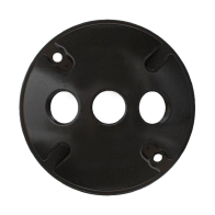 Westgate Round Cover - 1/2" Trade Size - 3 Outlet Holes - Bronze